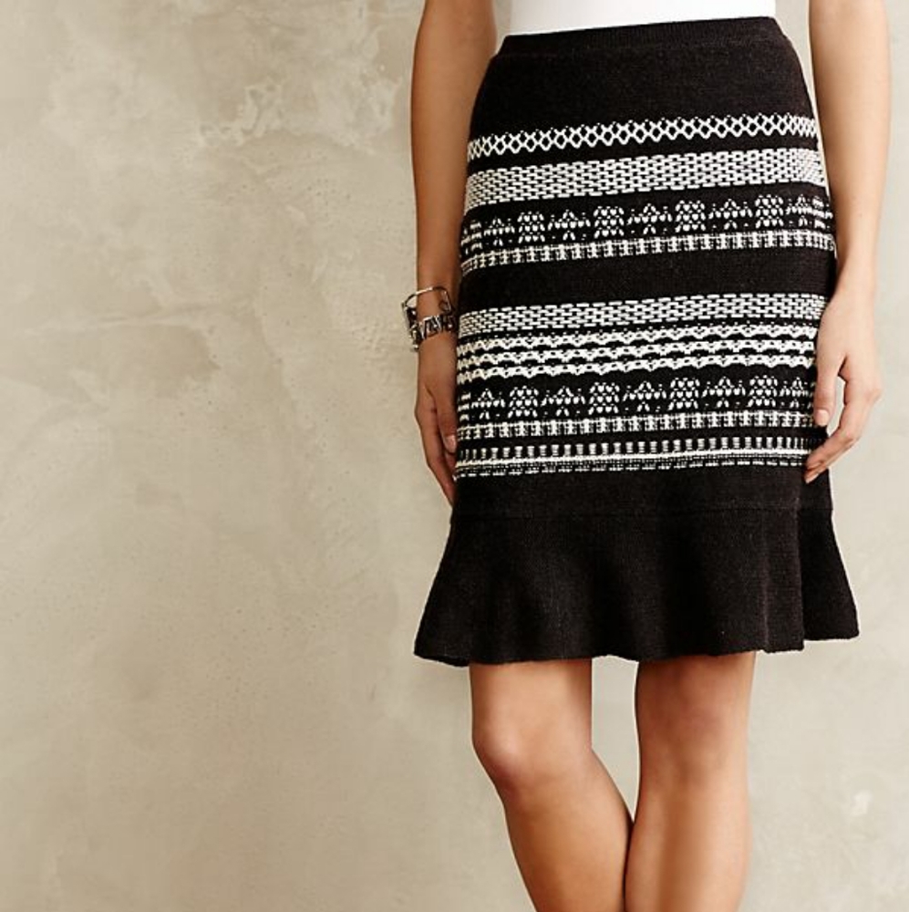 Anthropologie Woven Wool Skirt